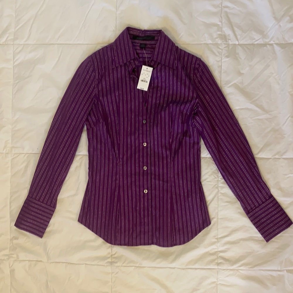 Express Essentials  Purple Dress Shirt.  Small